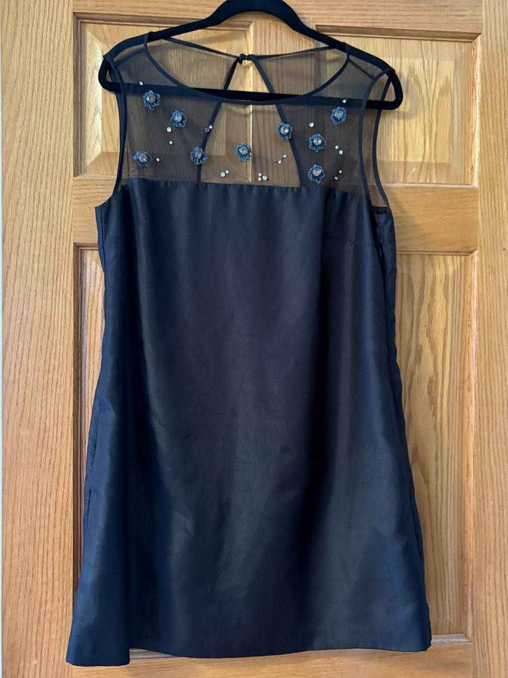 Pearl by Georgina Chapman of Marchesa Black Illusion Beaded Shift Dress